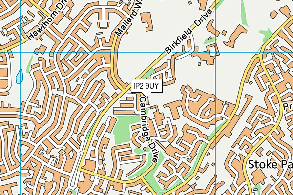 IP2 9UY map - OS VectorMap District (Ordnance Survey)