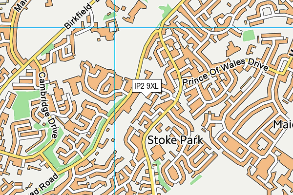 IP2 9XL map - OS VectorMap District (Ordnance Survey)