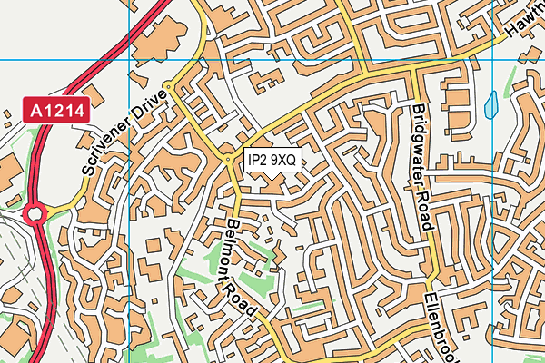 IP2 9XQ map - OS VectorMap District (Ordnance Survey)