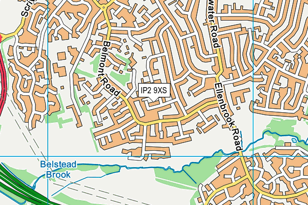 IP2 9XS map - OS VectorMap District (Ordnance Survey)