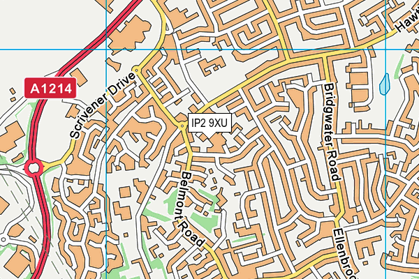 IP2 9XU map - OS VectorMap District (Ordnance Survey)