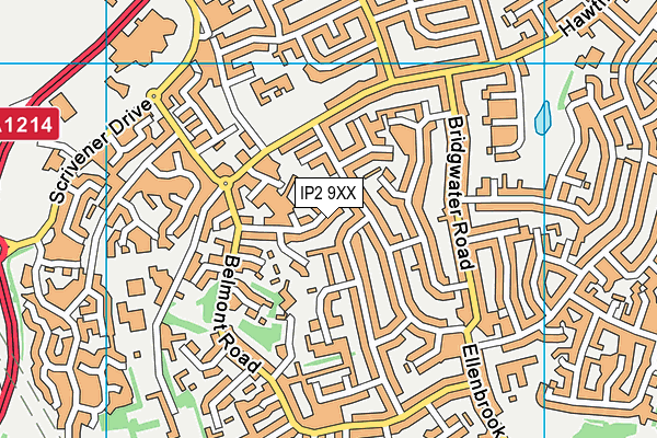 IP2 9XX map - OS VectorMap District (Ordnance Survey)