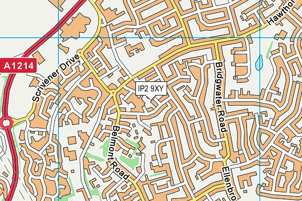 IP2 9XY map - OS VectorMap District (Ordnance Survey)