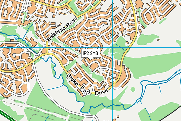 IP2 9YB map - OS VectorMap District (Ordnance Survey)