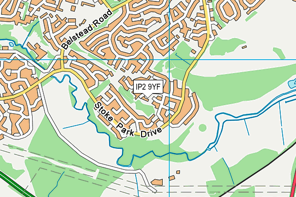 IP2 9YF map - OS VectorMap District (Ordnance Survey)