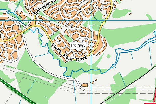 IP2 9YG map - OS VectorMap District (Ordnance Survey)