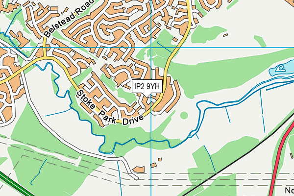 IP2 9YH map - OS VectorMap District (Ordnance Survey)