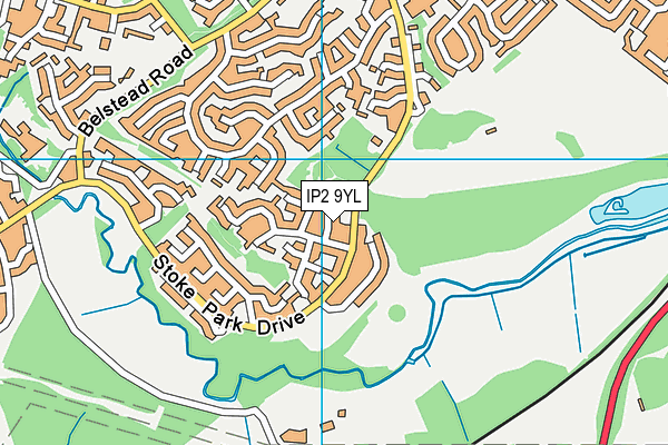 IP2 9YL map - OS VectorMap District (Ordnance Survey)