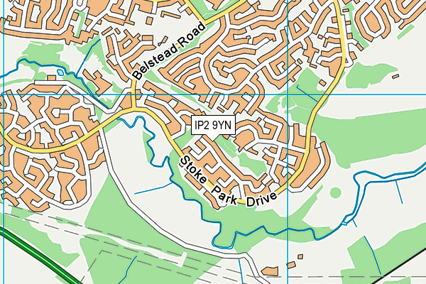 IP2 9YN map - OS VectorMap District (Ordnance Survey)