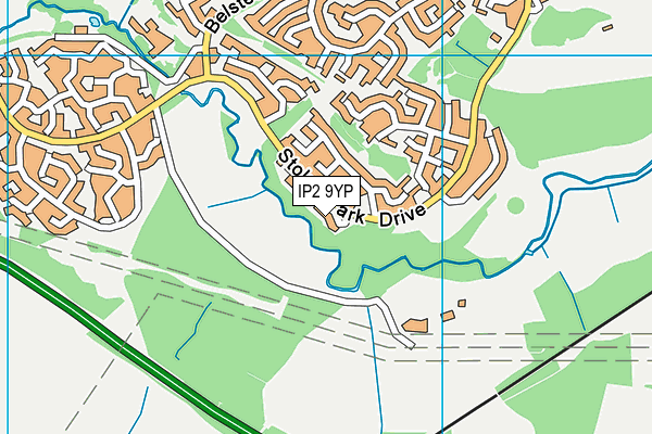 IP2 9YP map - OS VectorMap District (Ordnance Survey)