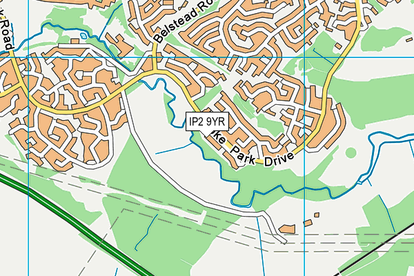 IP2 9YR map - OS VectorMap District (Ordnance Survey)