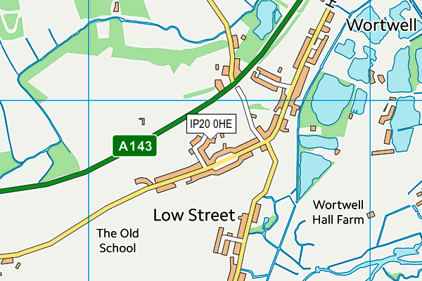 Wortwell Playing Field map (IP20 0HE) - OS VectorMap District (Ordnance Survey)