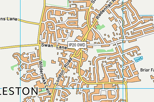 IP20 0WD map - OS VectorMap District (Ordnance Survey)
