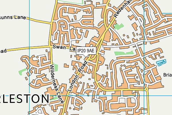 IP20 9AE map - OS VectorMap District (Ordnance Survey)