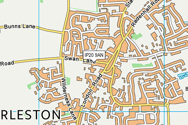 IP20 9AN map - OS VectorMap District (Ordnance Survey)