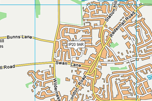 IP20 9AR map - OS VectorMap District (Ordnance Survey)