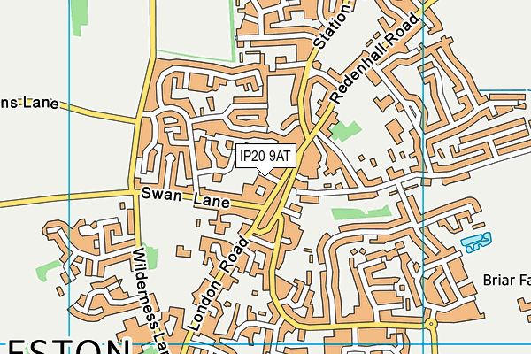 IP20 9AT map - OS VectorMap District (Ordnance Survey)