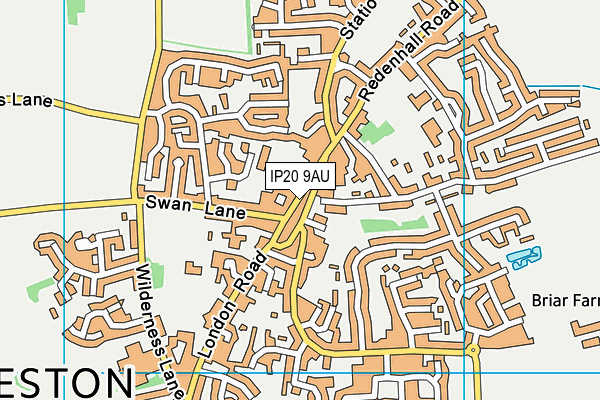 IP20 9AU map - OS VectorMap District (Ordnance Survey)