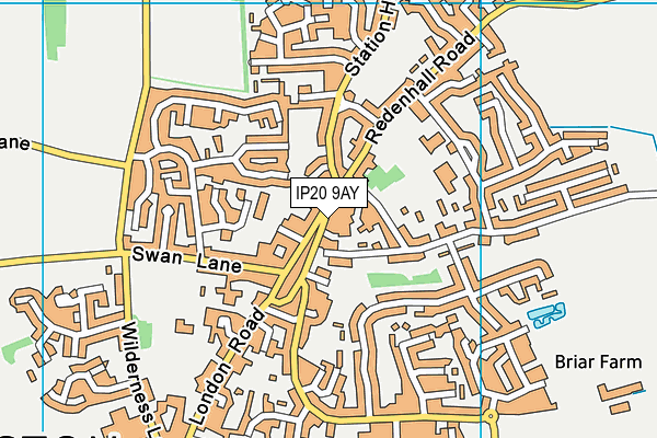 IP20 9AY map - OS VectorMap District (Ordnance Survey)