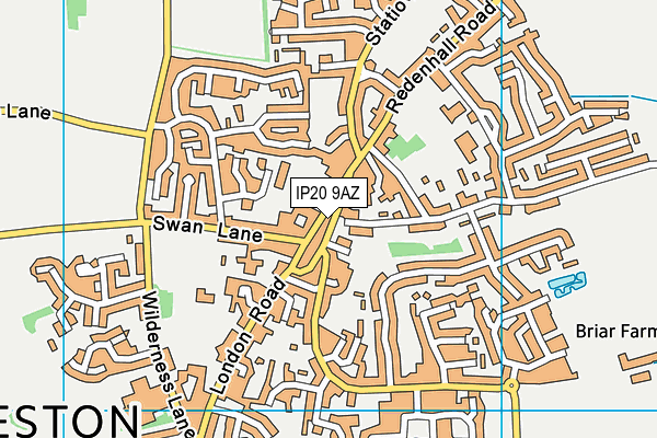 IP20 9AZ map - OS VectorMap District (Ordnance Survey)