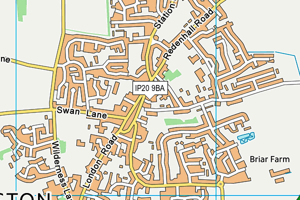 IP20 9BA map - OS VectorMap District (Ordnance Survey)