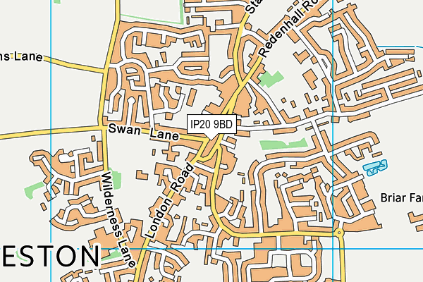 IP20 9BD map - OS VectorMap District (Ordnance Survey)
