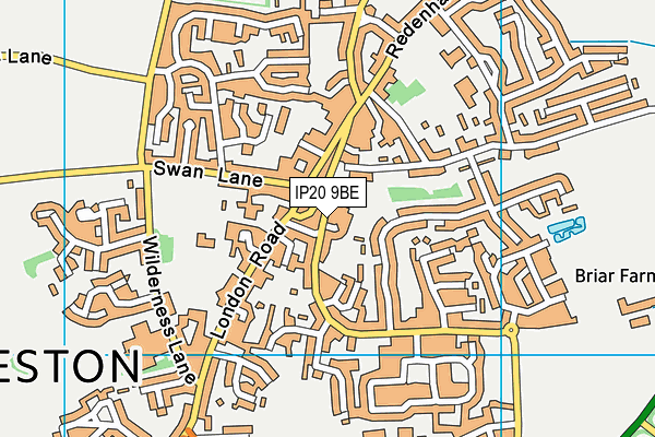 IP20 9BE map - OS VectorMap District (Ordnance Survey)
