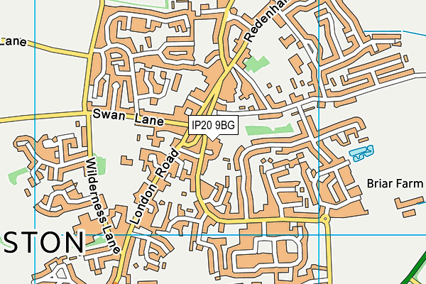 IP20 9BG map - OS VectorMap District (Ordnance Survey)