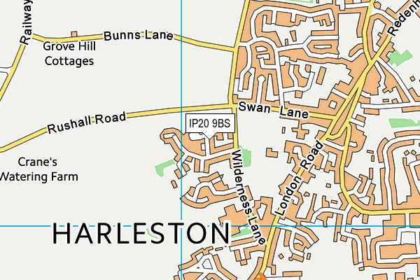 IP20 9BS map - OS VectorMap District (Ordnance Survey)