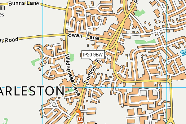 IP20 9BW map - OS VectorMap District (Ordnance Survey)