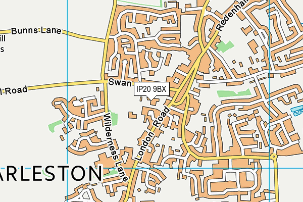 IP20 9BX map - OS VectorMap District (Ordnance Survey)