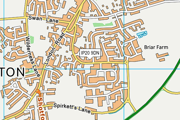 IP20 9DN map - OS VectorMap District (Ordnance Survey)