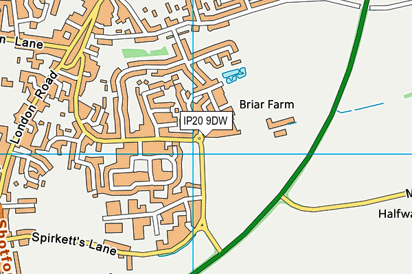 IP20 9DW map - OS VectorMap District (Ordnance Survey)