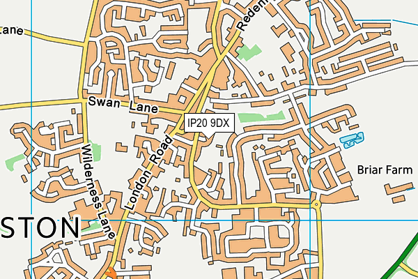 IP20 9DX map - OS VectorMap District (Ordnance Survey)