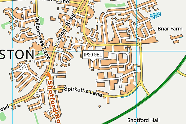 IP20 9EL map - OS VectorMap District (Ordnance Survey)