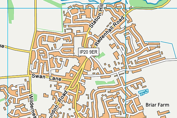 IP20 9ER map - OS VectorMap District (Ordnance Survey)