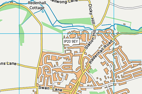 IP20 9EY map - OS VectorMap District (Ordnance Survey)