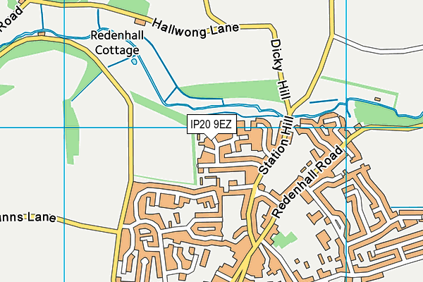 IP20 9EZ map - OS VectorMap District (Ordnance Survey)