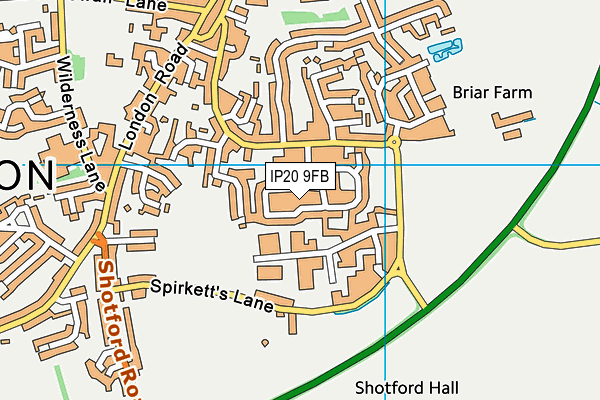 IP20 9FB map - OS VectorMap District (Ordnance Survey)