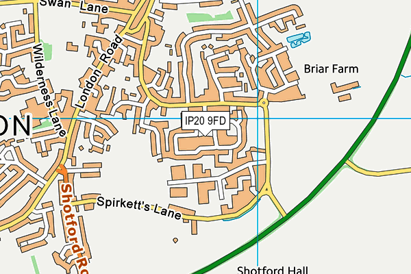 IP20 9FD map - OS VectorMap District (Ordnance Survey)