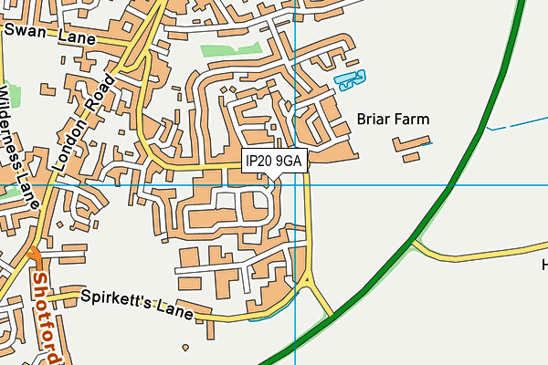 IP20 9GA map - OS VectorMap District (Ordnance Survey)