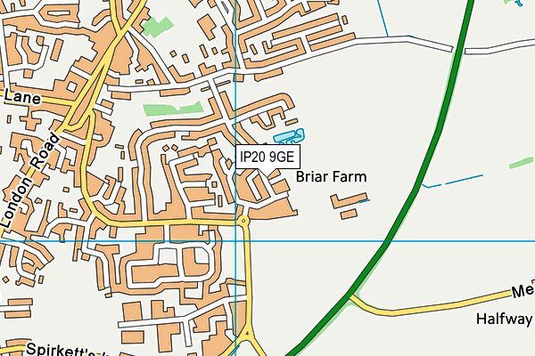 IP20 9GE map - OS VectorMap District (Ordnance Survey)