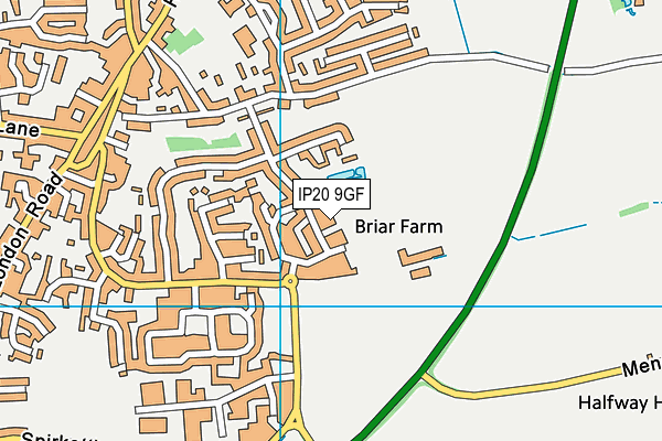 IP20 9GF map - OS VectorMap District (Ordnance Survey)