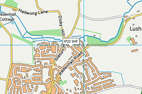 IP20 9HF map - OS VectorMap District (Ordnance Survey)