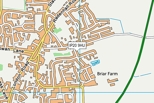 IP20 9HU map - OS VectorMap District (Ordnance Survey)