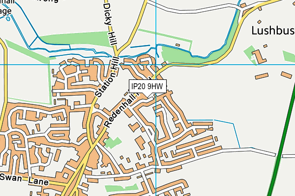 IP20 9HW map - OS VectorMap District (Ordnance Survey)