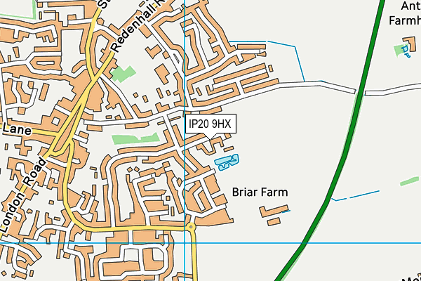 IP20 9HX map - OS VectorMap District (Ordnance Survey)