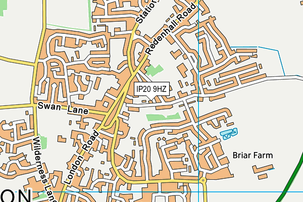 IP20 9HZ map - OS VectorMap District (Ordnance Survey)