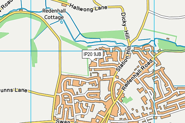 IP20 9JB map - OS VectorMap District (Ordnance Survey)