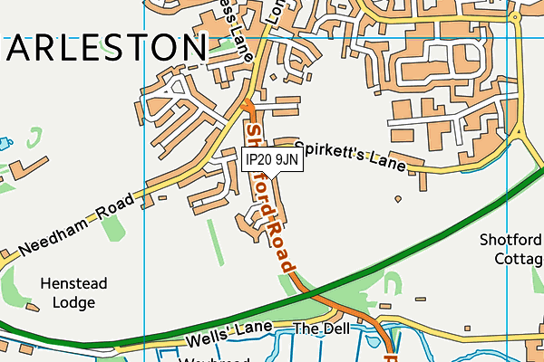 IP20 9JN map - OS VectorMap District (Ordnance Survey)